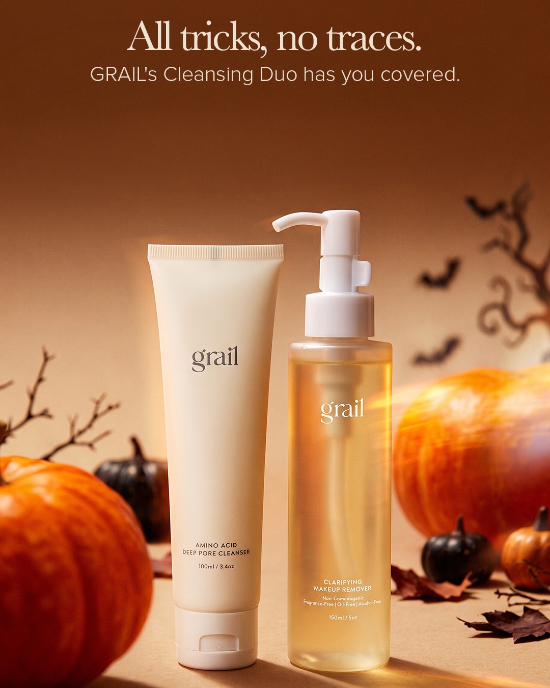 Removing make up made easy.
Get your Grail Cleansing Duo at grailskin.com. Halloween Special at $66 (USP $74)