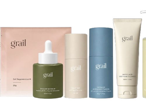 GRAIL Ultimate Experience – SPF  Ceramide Moisturiser  Exosome HA Serum  NMN Mask  Hydrating Mask  Cleanser  Makeup Remover
